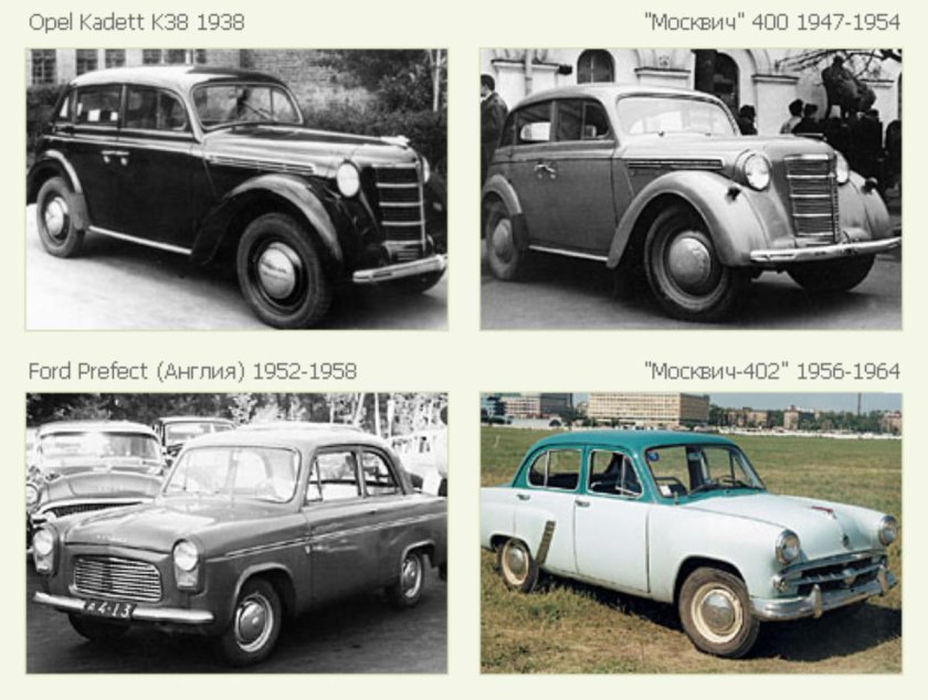 Опель кадет 1938 и Москвич 400