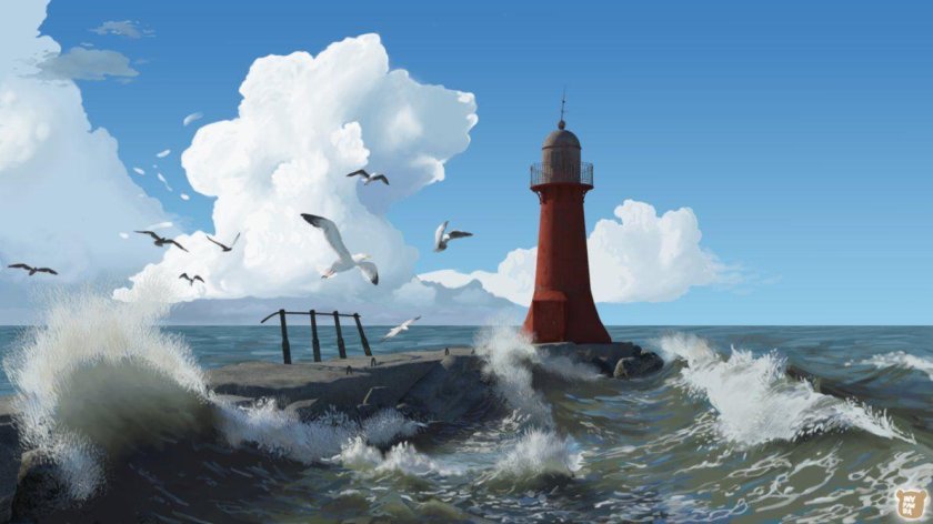 Крым Маяк шторм