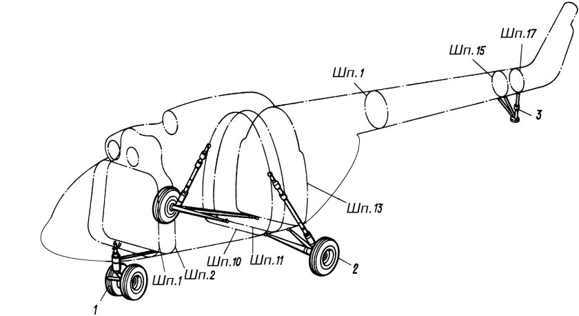 Шасси вертолета ми-8
