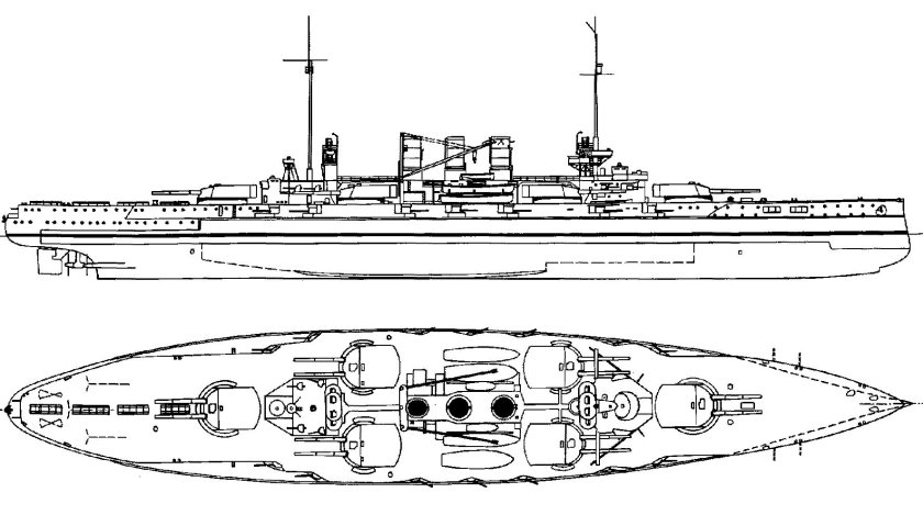 Линкор Нассау чертежи