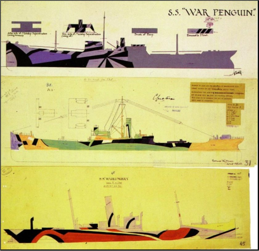 Ослепляющий камуфляж кораблей первой мировой войны