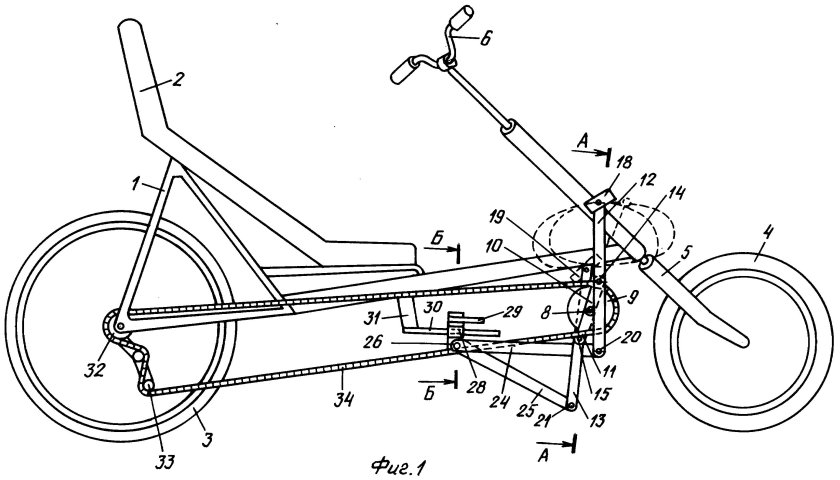Линейный привод веломобиля