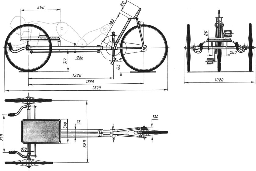 Веломобиль своими руками чертежи с четырьмя колёсами