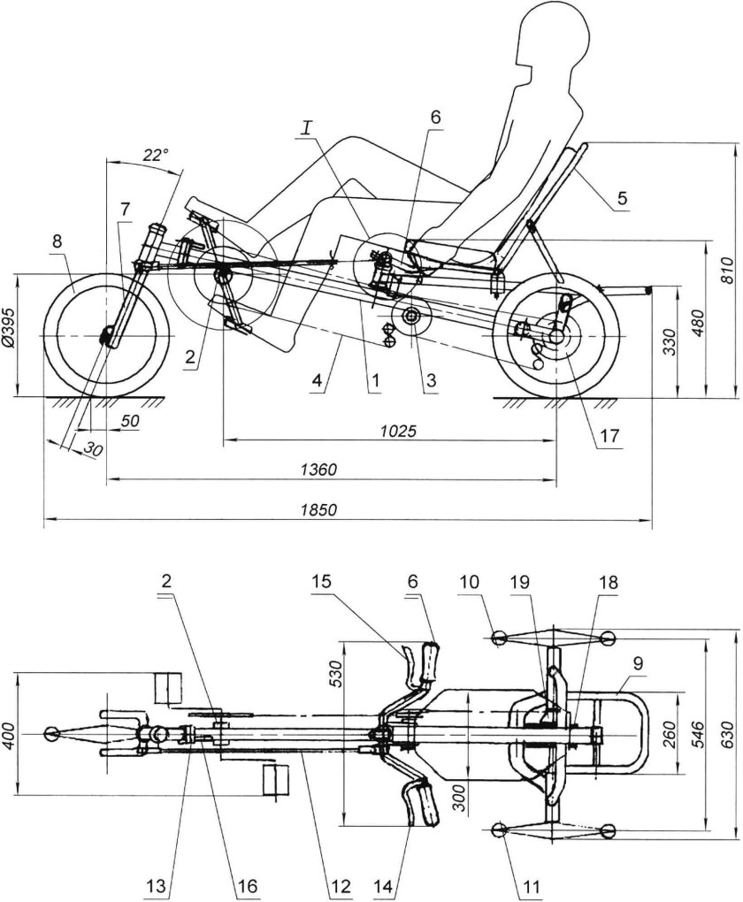 Веломобиль своими руками чертежи с четырьмя колёсами