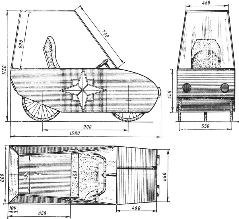 Веломобиль PODRIDE чертежи
