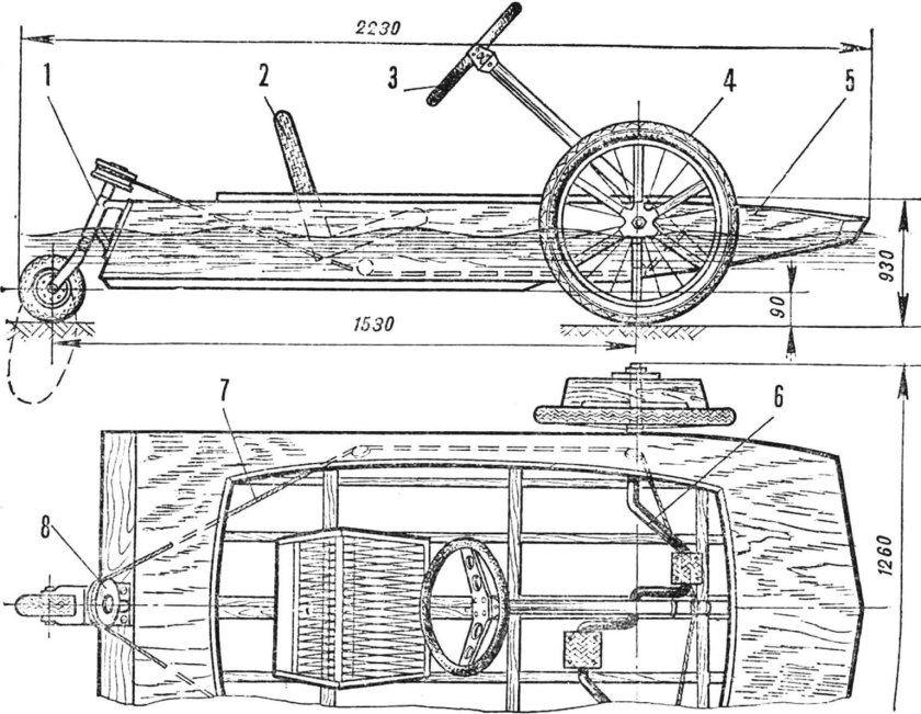 Веломобиль Альтаир 237-1 чертеж