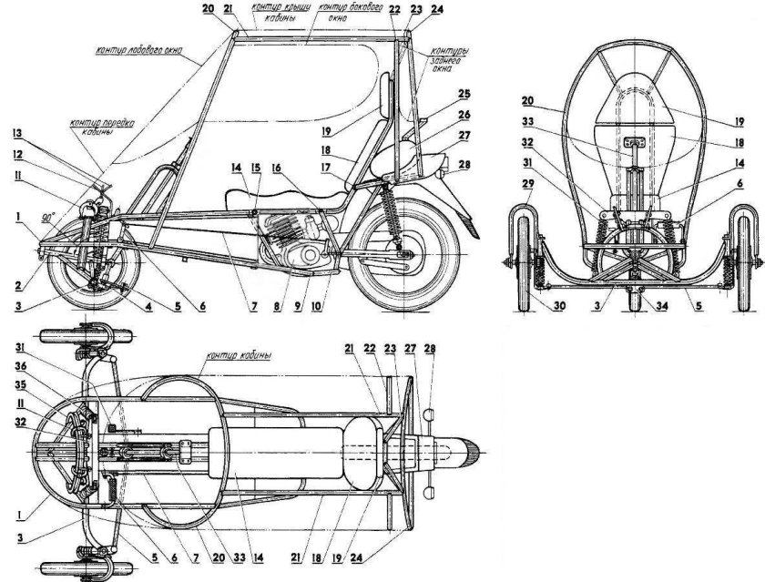 Мотороллер ТМЗ-5402 чертежи