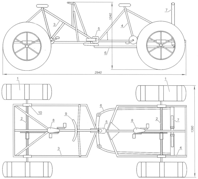 Вездеход переломка 4х4 чертеж