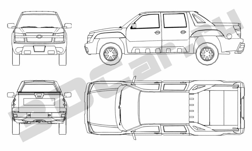 Chevrolet Avalanche 2002 габариты