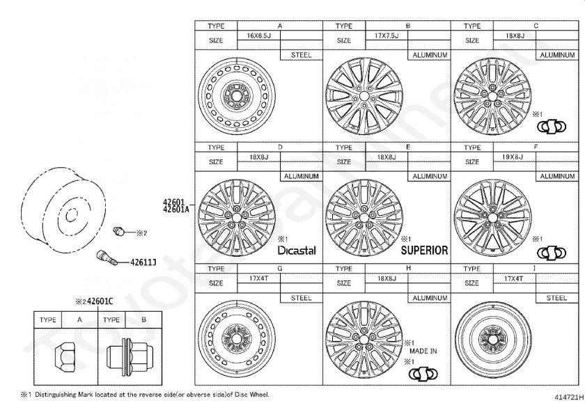 Размер диска Тойота Камри 40 2.4
