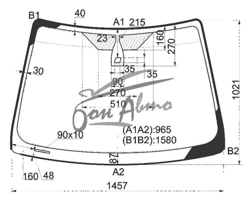 Размер лобового стекла Toyota Corolla 150