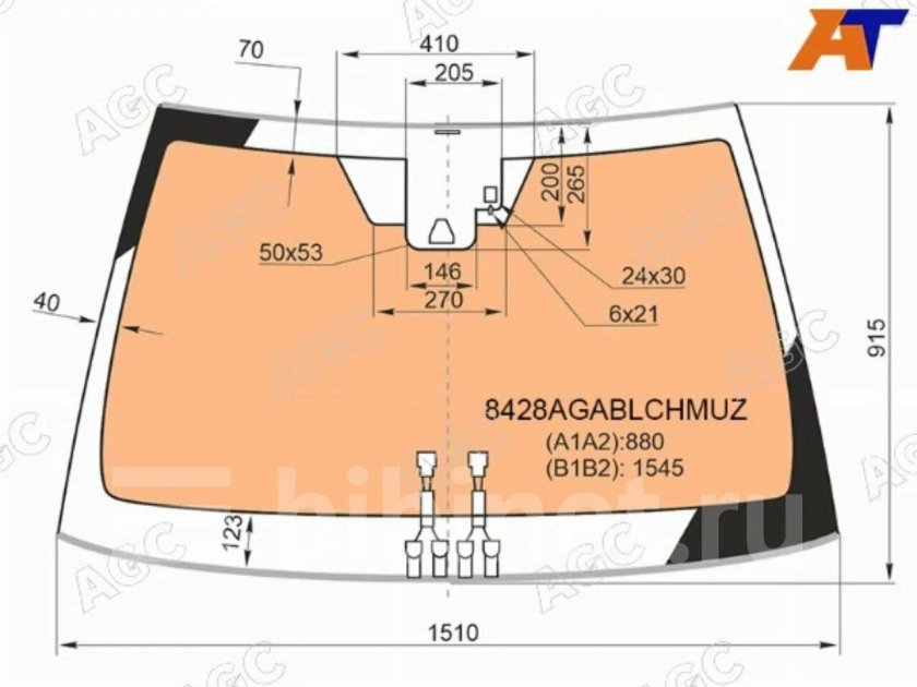 Размеры лобового стекла Тойота Камри 70