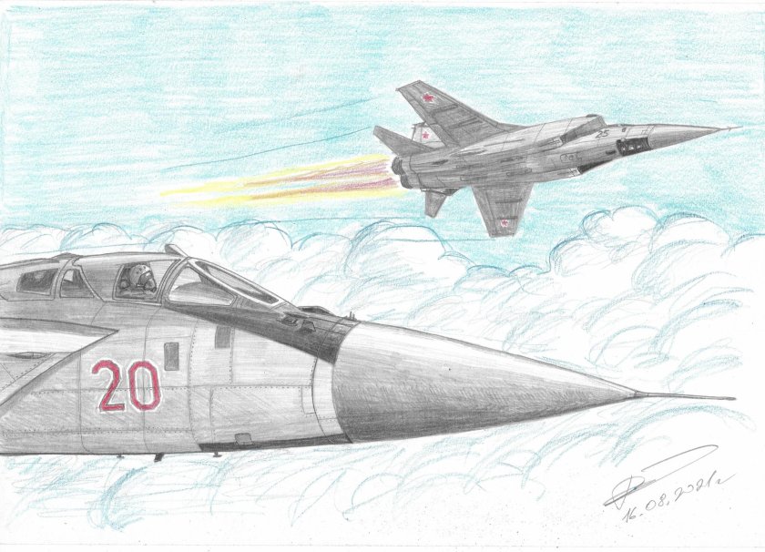 Миг 25 самолет рисунок