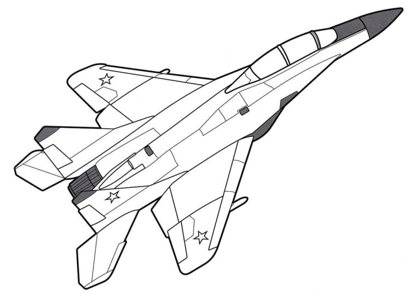Раскраска самолет истребитель Су-24
