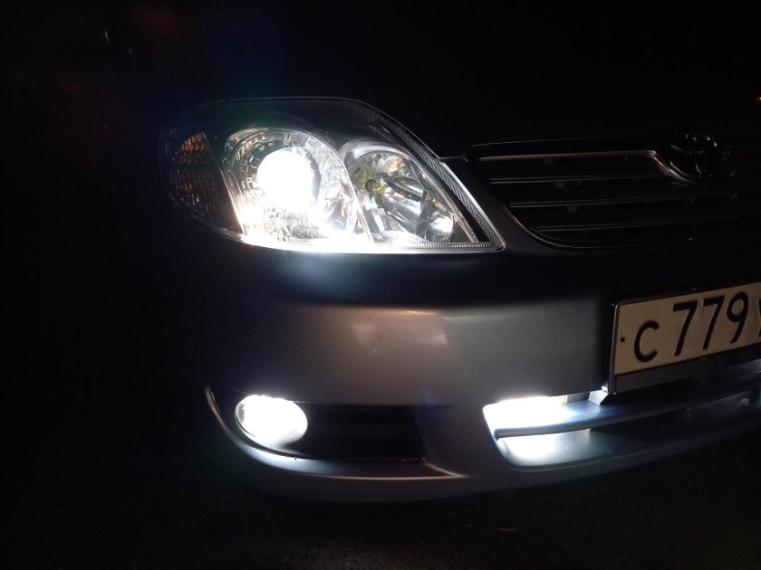 Цоколь в ПТФ Королла 120 2003 Рестайлинг