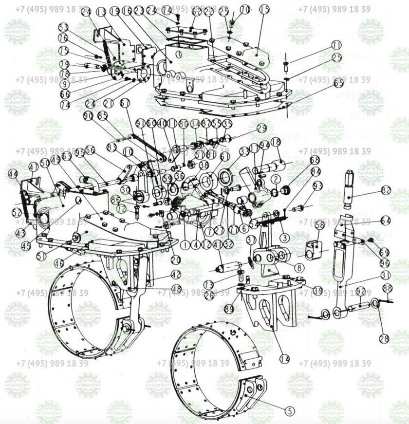 Схема трансмиссии бульдозера ty165
