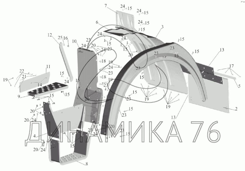Крыло МАЗ 5551 переднее