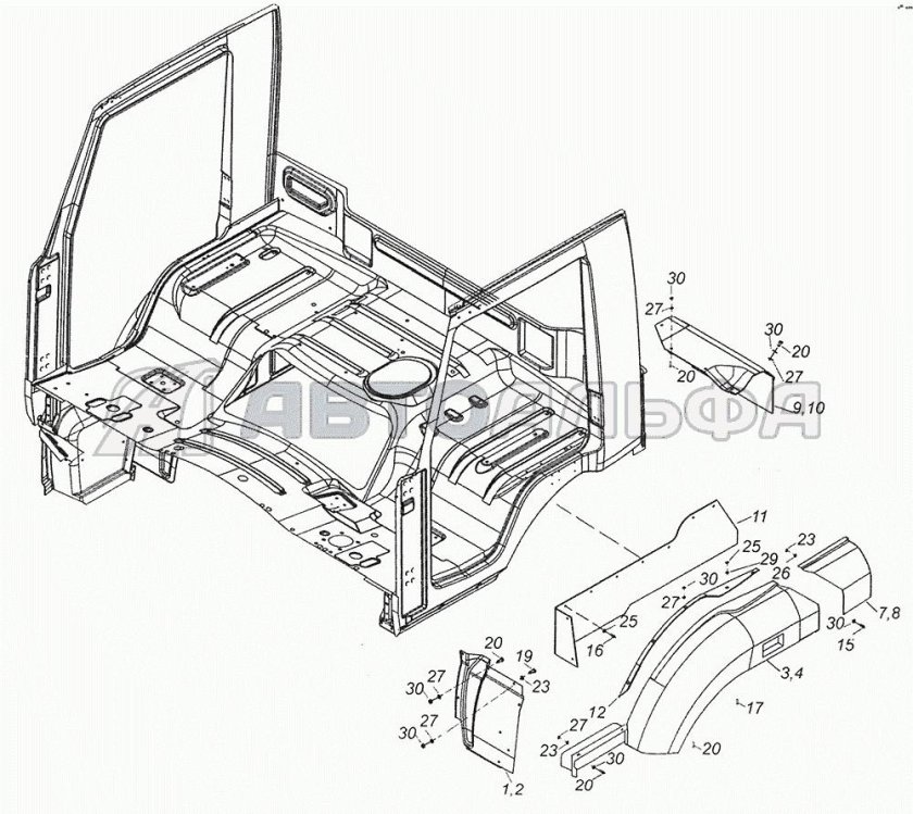 Панель пола кабины КАМАЗ 5320