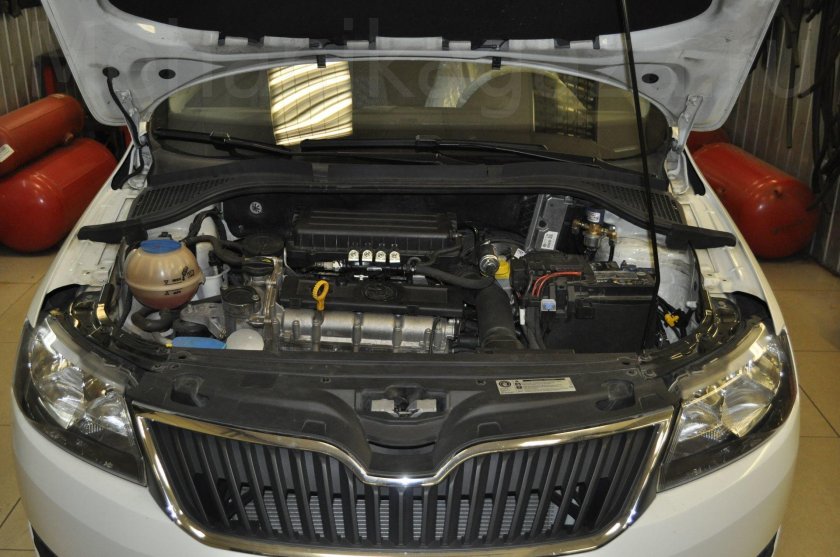 Шкода Рапид моторный отсек