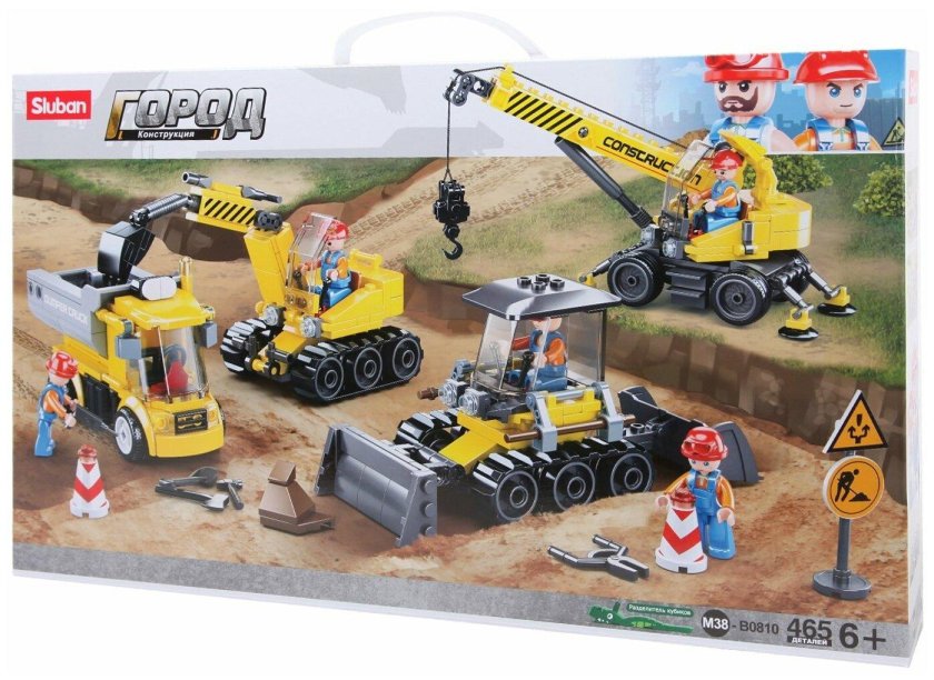 Конструктор sluban город спецтехника строительная 465 дет.