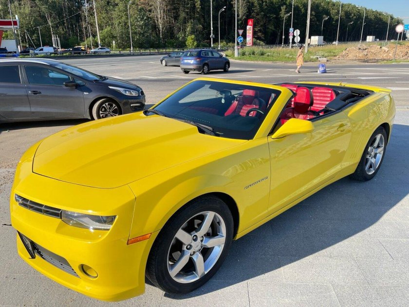 Chevrolet camaro кабриолет желтый