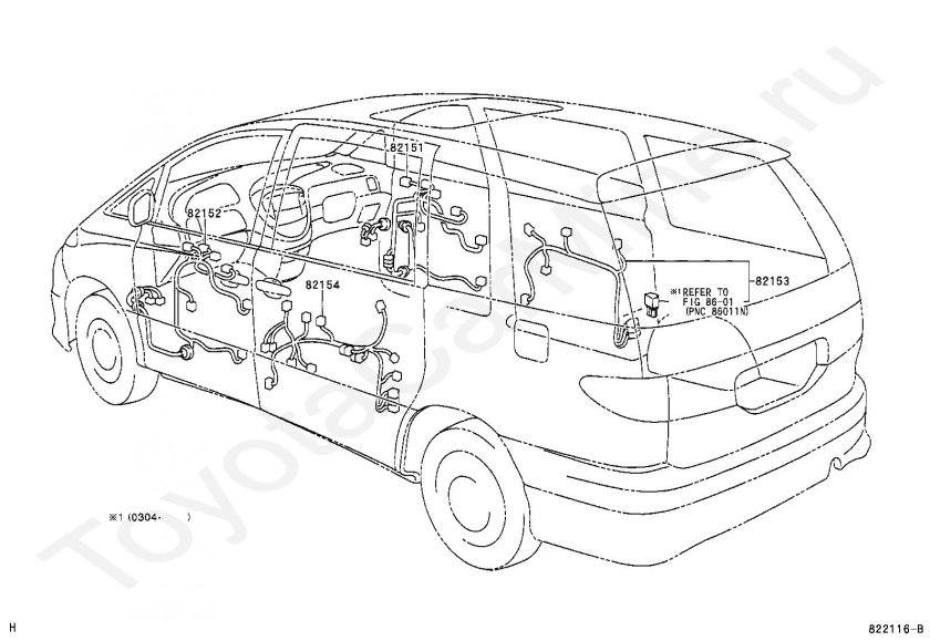 Toyota Estima previa чертёж