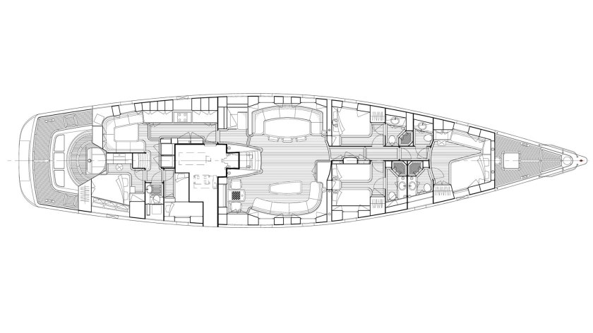 Парусная яхта сверху
