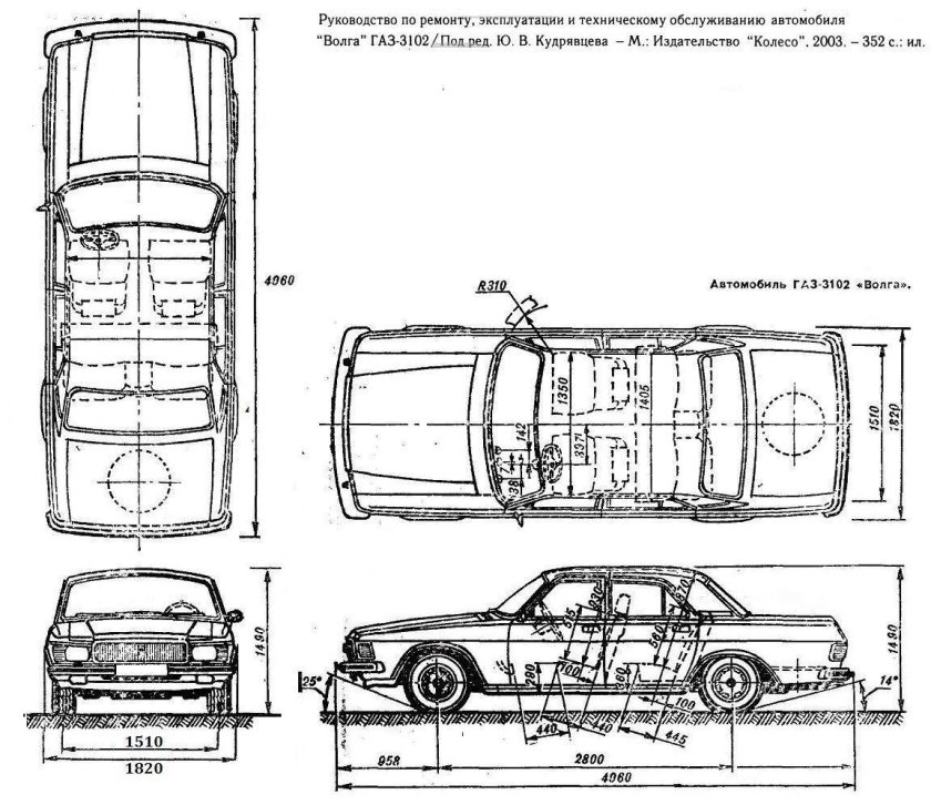 ГАЗ 3102 ширина салона