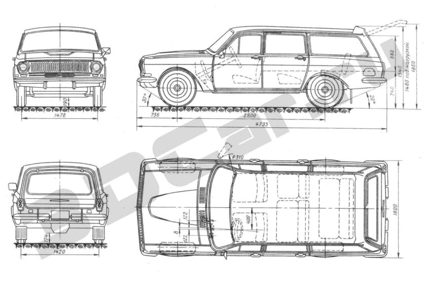 ГАЗ 24 габариты