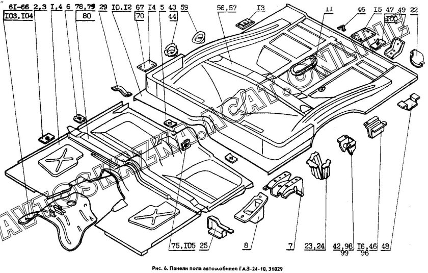 Панель пола ГАЗ 31029