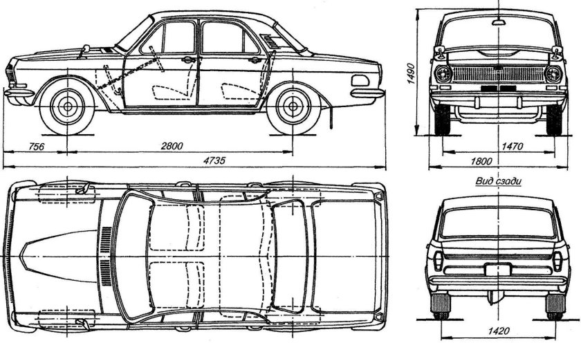 Габариты ГАЗ 3110 Волга
