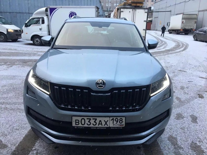 Черная решетка на Skoda Kodiaq
