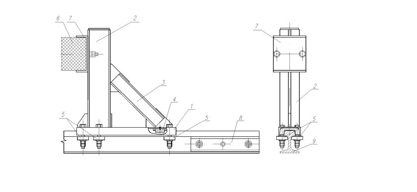 Тупиковые упоры подкрановых путей козлового крана