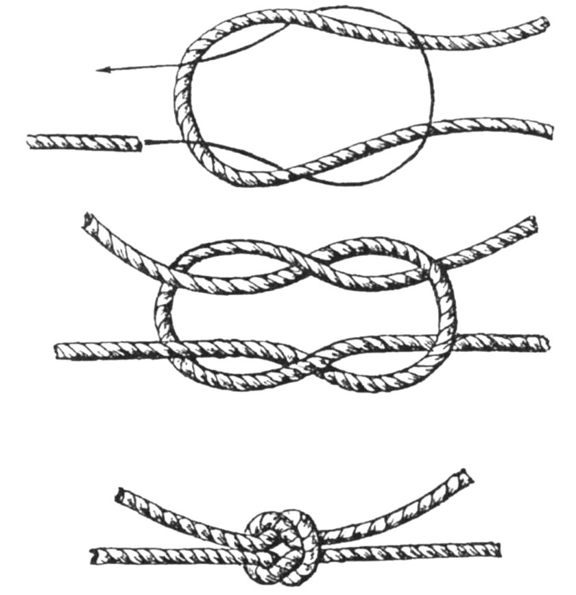 Прямой морской узел схема