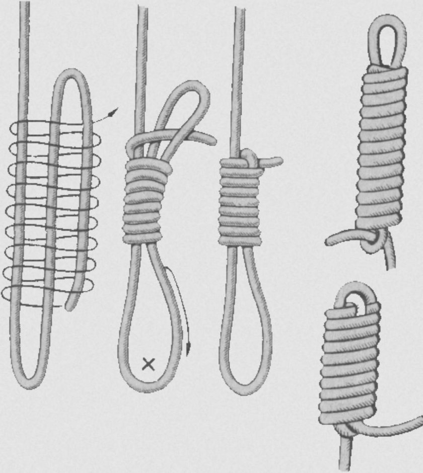 Узел самозатягивающийся с петлей