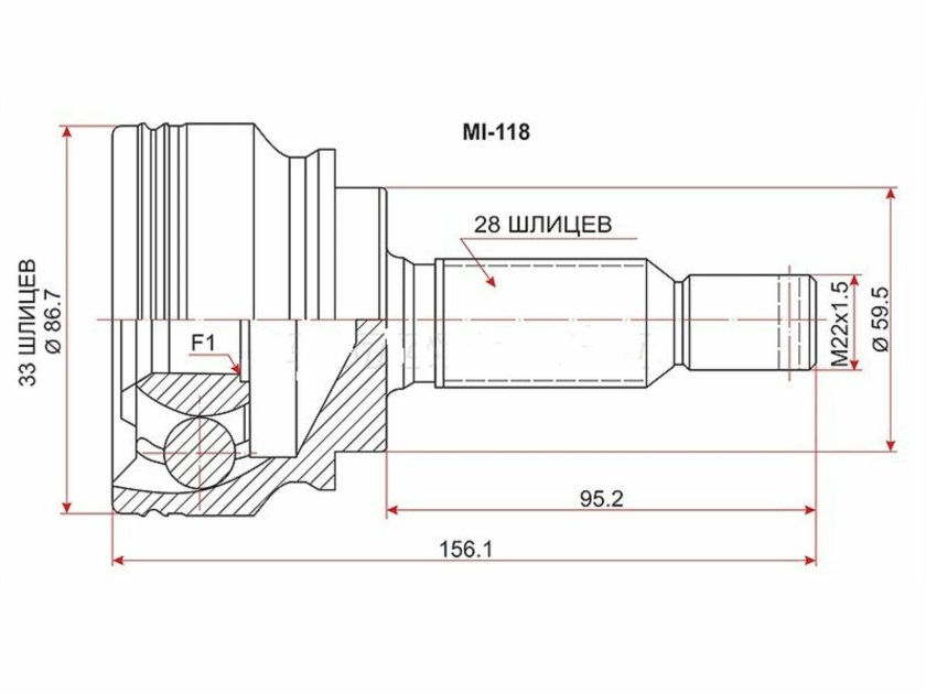 Шрус внешний Honda Jazz II 02-