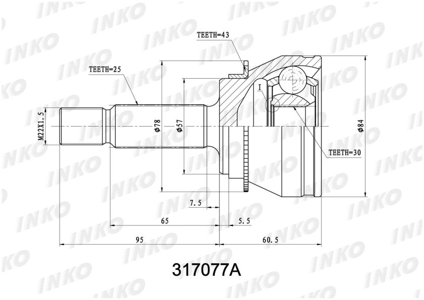 Шрус наружный Митсубиси Лансер 9 1.6