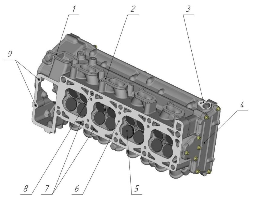 Головка блока цилиндров ЗМЗ 409 чертеж