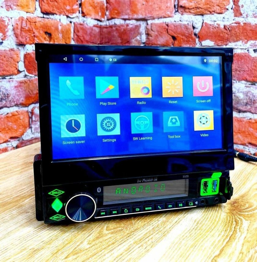 Автомагнитола 1 din с выдвижным экраном