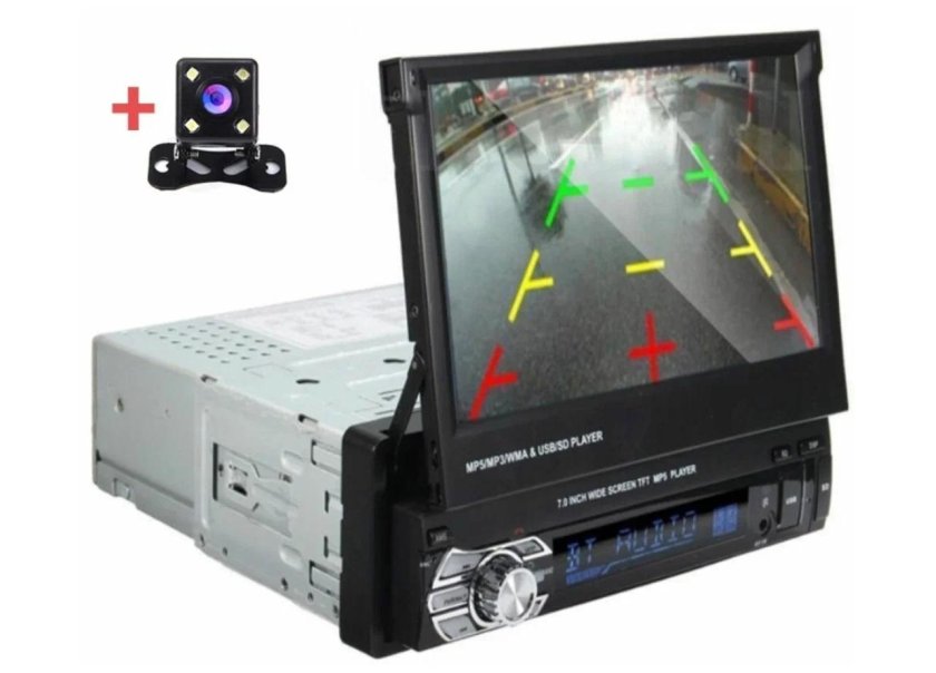 Автомагнитола 1 din с выдвижным экраном