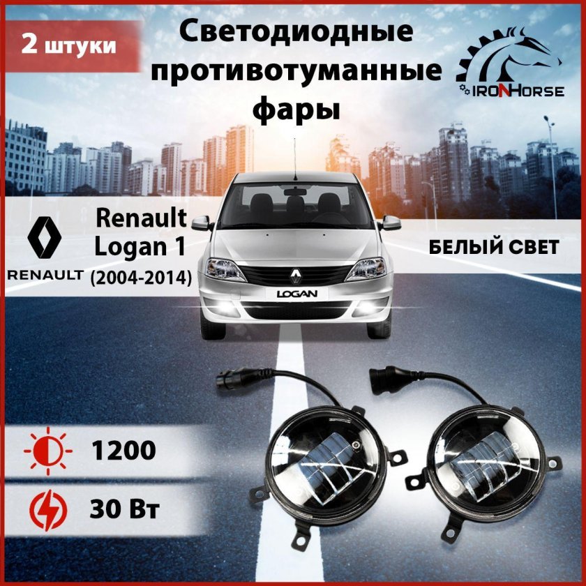 Фары противотуманные комплект renault logan 2