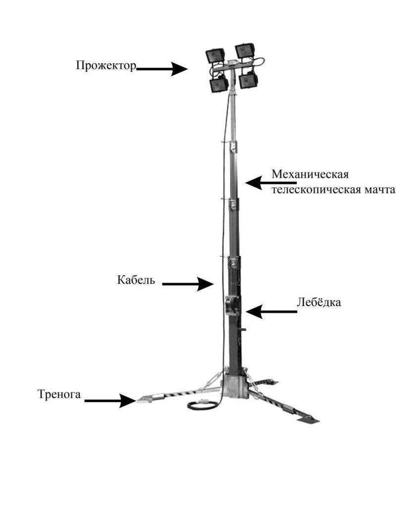 Мачта освещения переносная ПМО-5м
