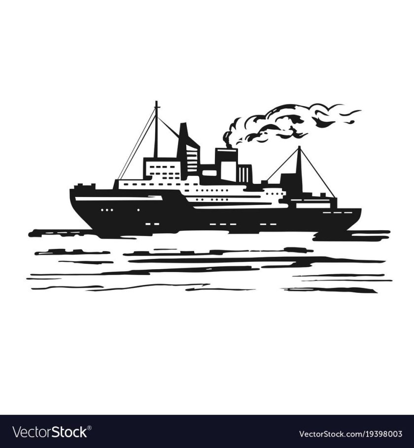 Ледокол Ленин силуэт