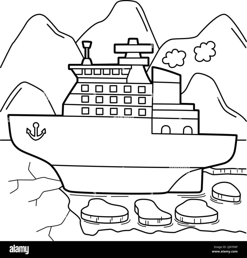 Пароход раскраска