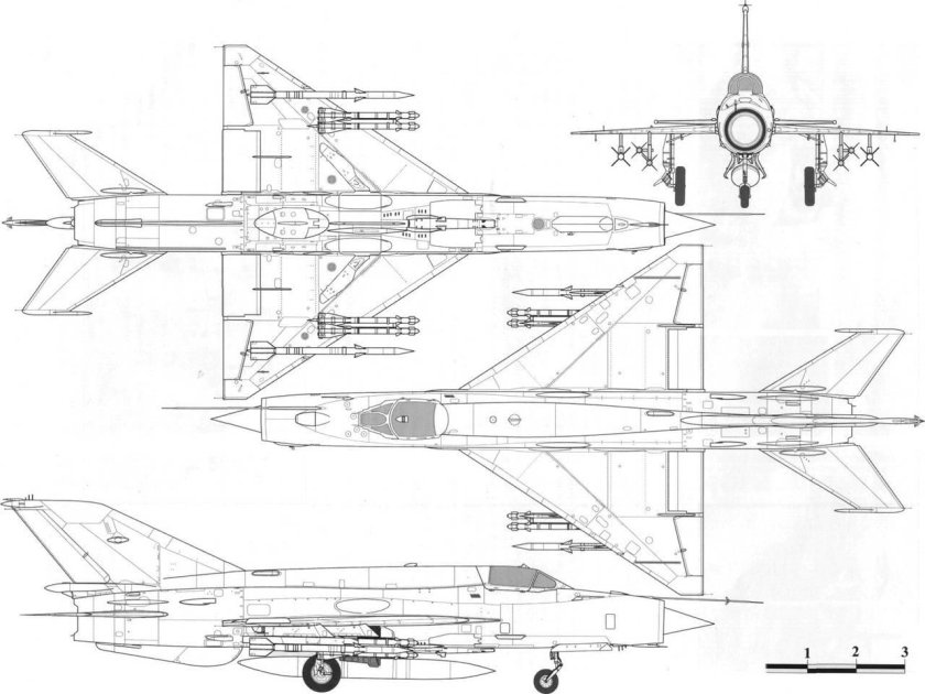 Миг-21 реактивный самолёт чертежи