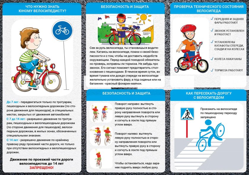 Памятка ПДД для велосипедистов для детей