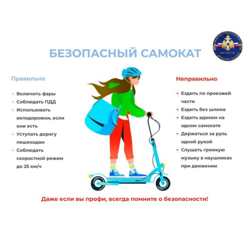 Правила безопасной езды на самокате