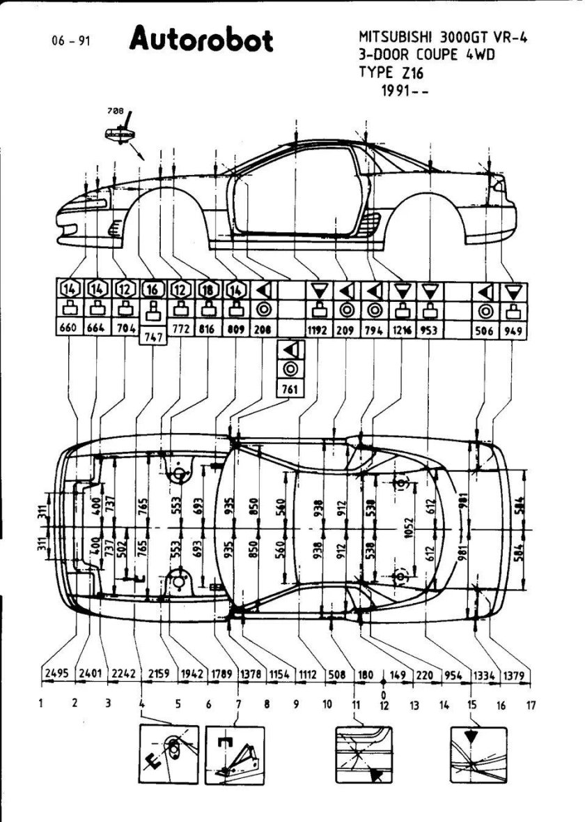 Чертёж Toyota Celica t180