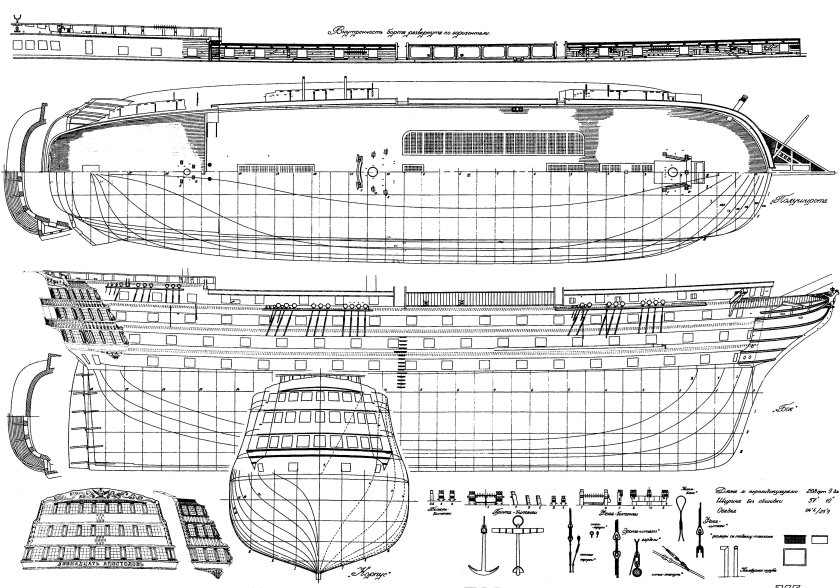 Линкор 12 апостолов чертежи