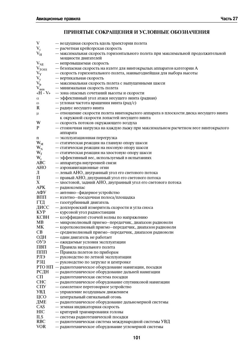 Аббревиатуры в авиации